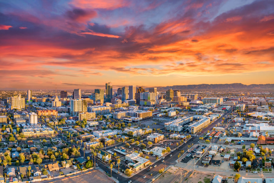 Phoenix USA Downtown Skyline View Print 100% Australian Made