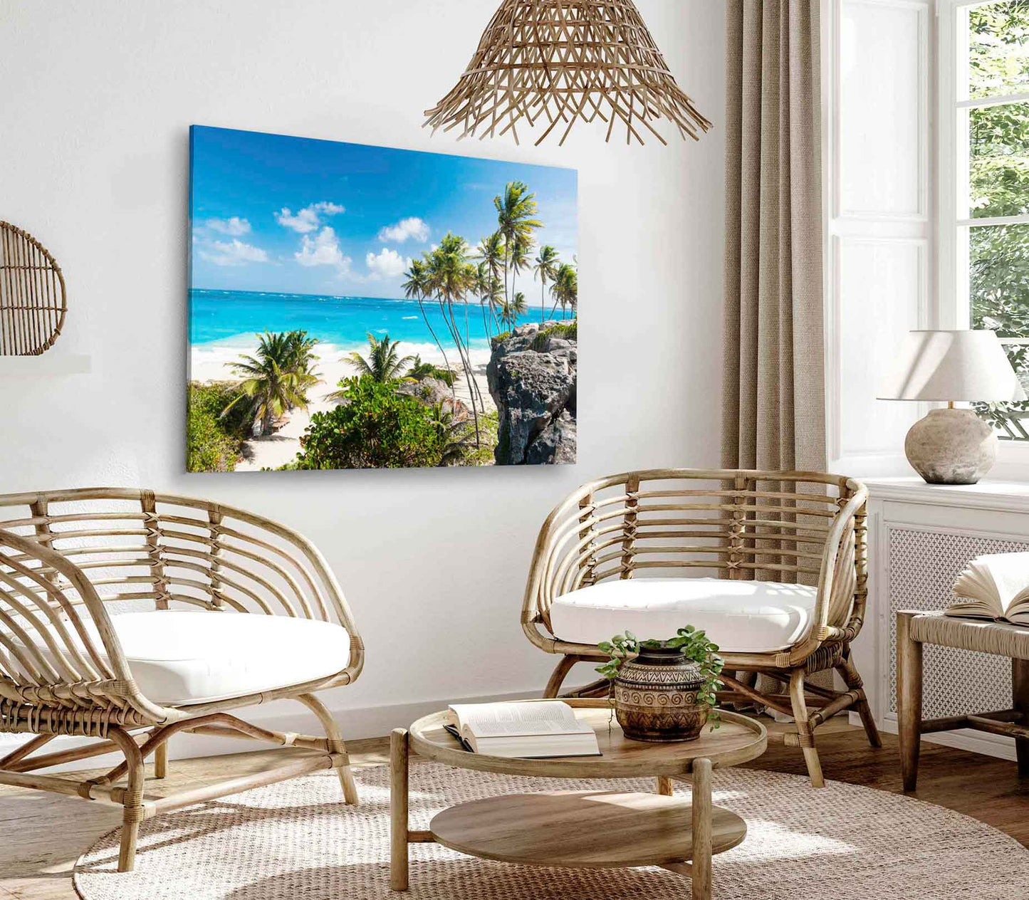 Bella Home Tropical Paradise With Palms Barbados Print Canvas Ready to hang