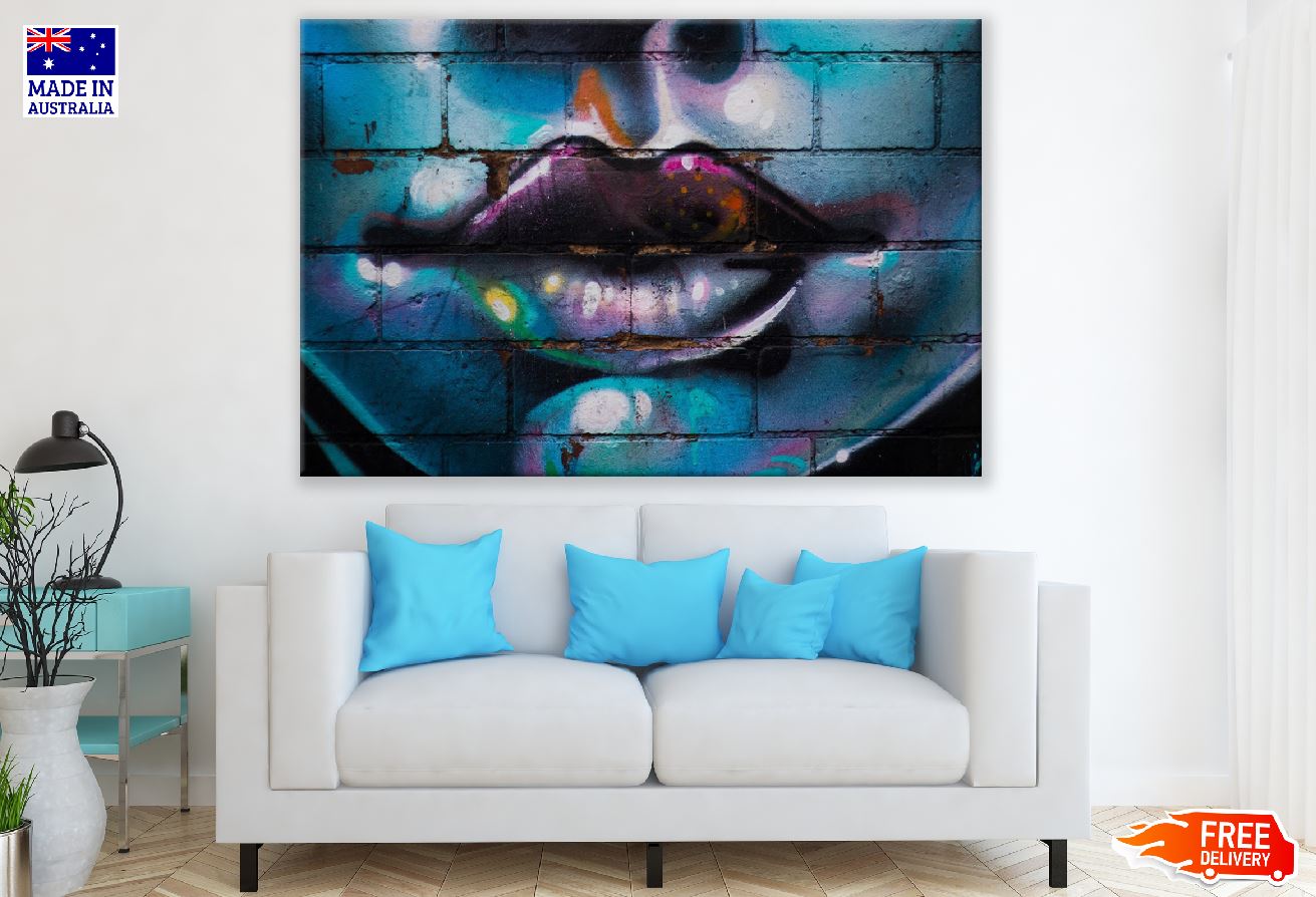 Lips Closeup Graffiti Painting Print 100% Australian Made