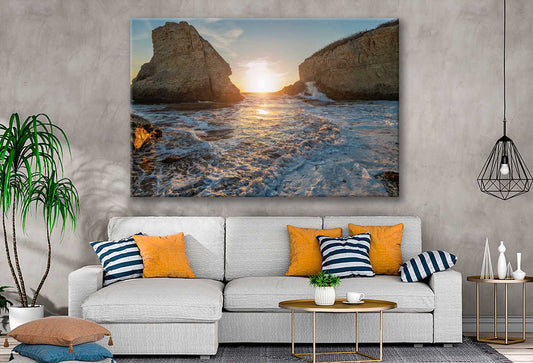 Bella Home Sun Light in Between Santa Cruz Rock Print Canvas Ready to hang