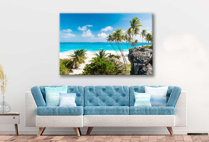 Bella Home Tropical Paradise With Palms Barbados Print Canvas Ready to hang