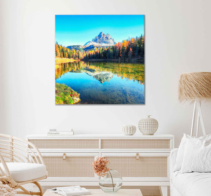 Square Canvas Mountain Lake Antorno High Quality Print 100% Australian Made