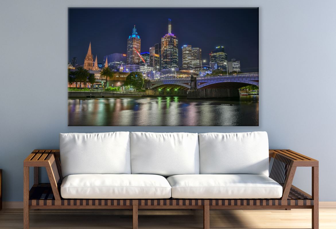 Melbourne City Center & River Print 100% Australian Made