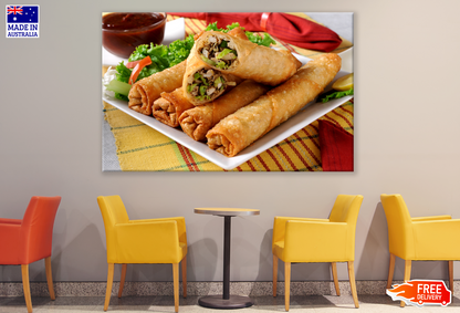 Spring Rolls Dish Kitchen & Restaurant Print 100% Australian Made