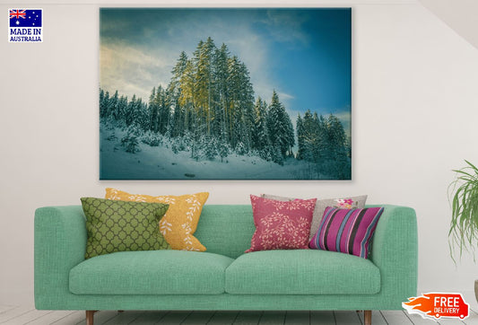 Winter Snow Forest & Blue Sky Photograph Print 100% Australian Made