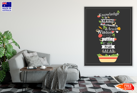 Fruit Quote Black Board Design Kitchen & Restaurant Print 100% Australian Made