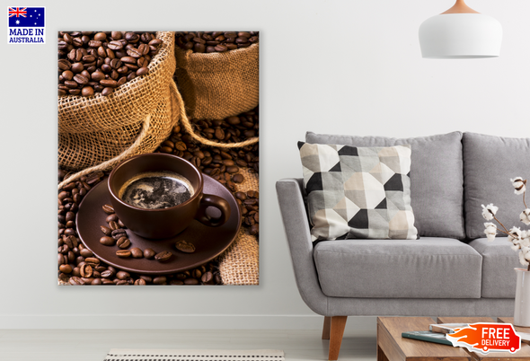 Coffee Seeds & Coffee Cup Print 100% Australian Made