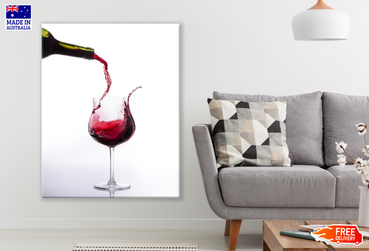 Red Wine Pouring to a Wine Glass Kitchen & Restaurant Print 100% Australian Made
