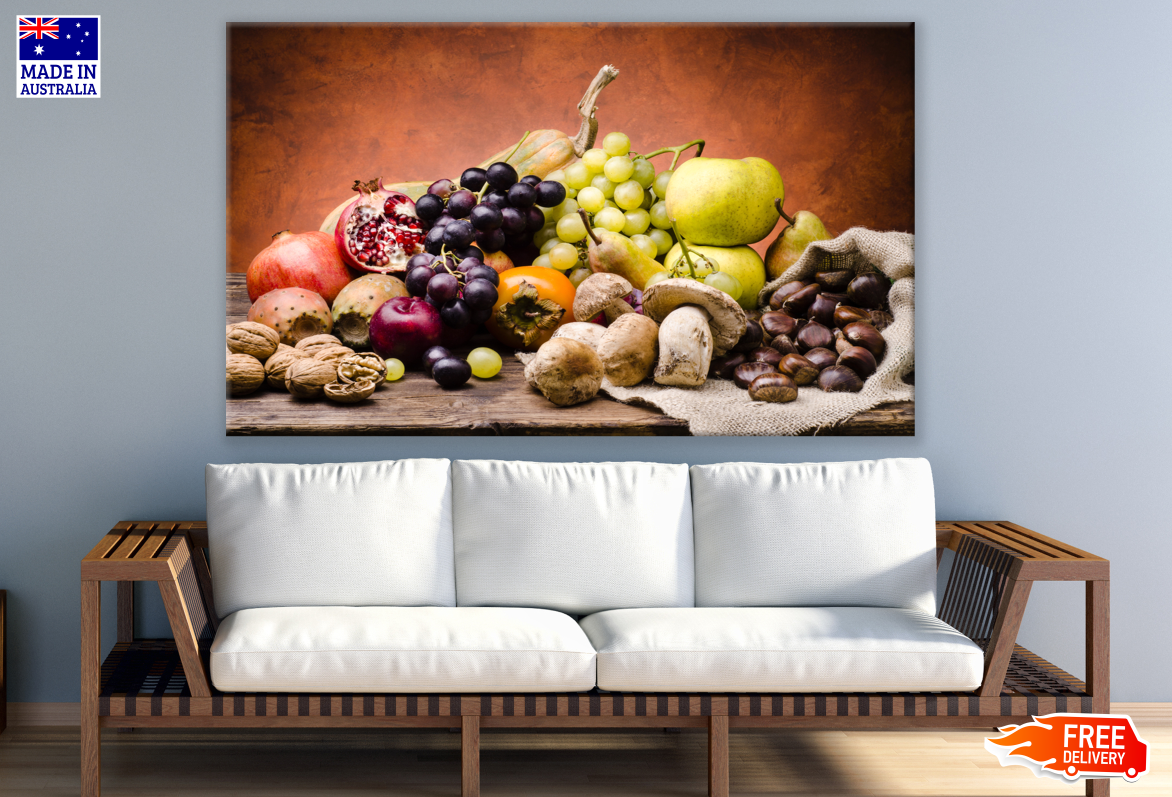 Fruits on a Table Photograph Kitchen & Restaurant Print 100% Australian Made