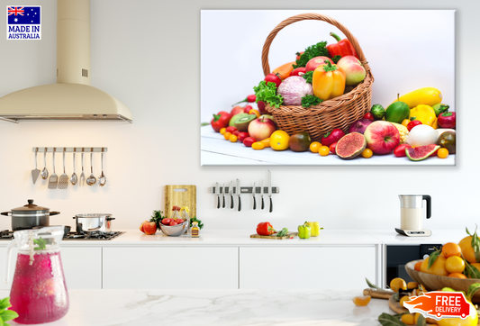 Vegetable Basket & Fruits Kitchen & Restaurant Print 100% Australian Made