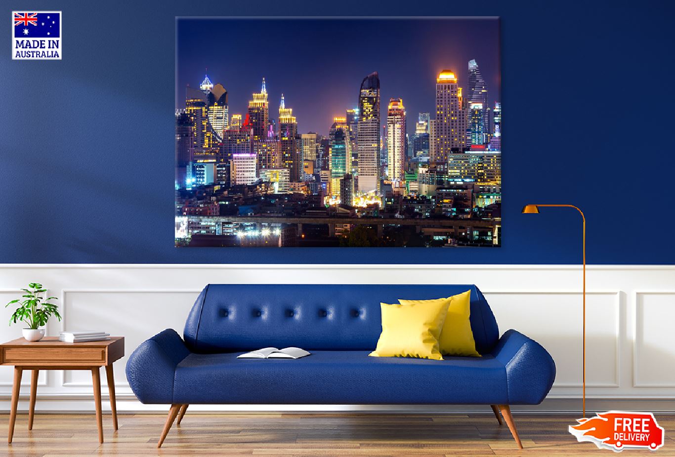 Cityscape Night Bangkok Thailand Photograph Print 100% Australian Made