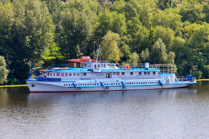 Industrial Ship on Dnieper River View Photograph Print 100% Australian Made