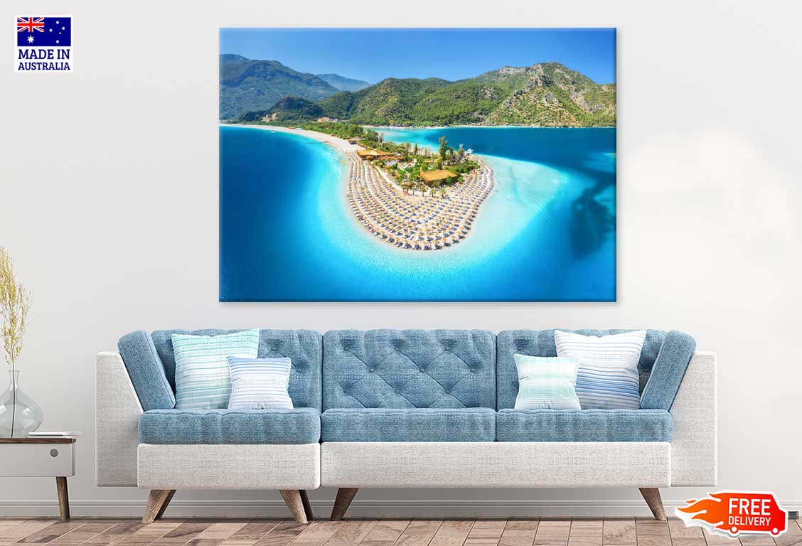 Aerial Lagoon Photograph in Oludeniz Turkey Print 100% Australian Made