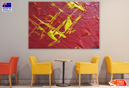 Yellow & Red Paint Abstract Design Print 100% Australian Made