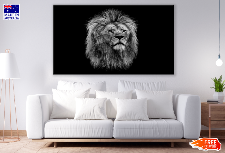 Lion Face B&W Photograph Print 100% Australian Made