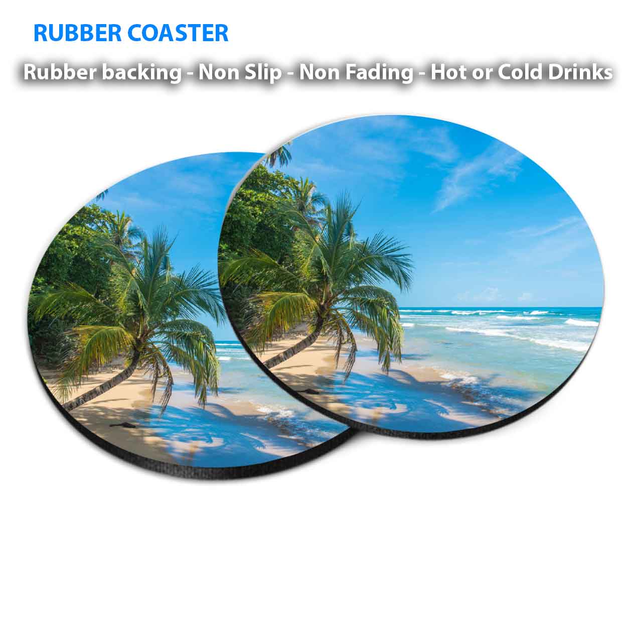 Wild Beach Close To Costa Rica Coasters Wood & Rubber - Set of 6 Coasters