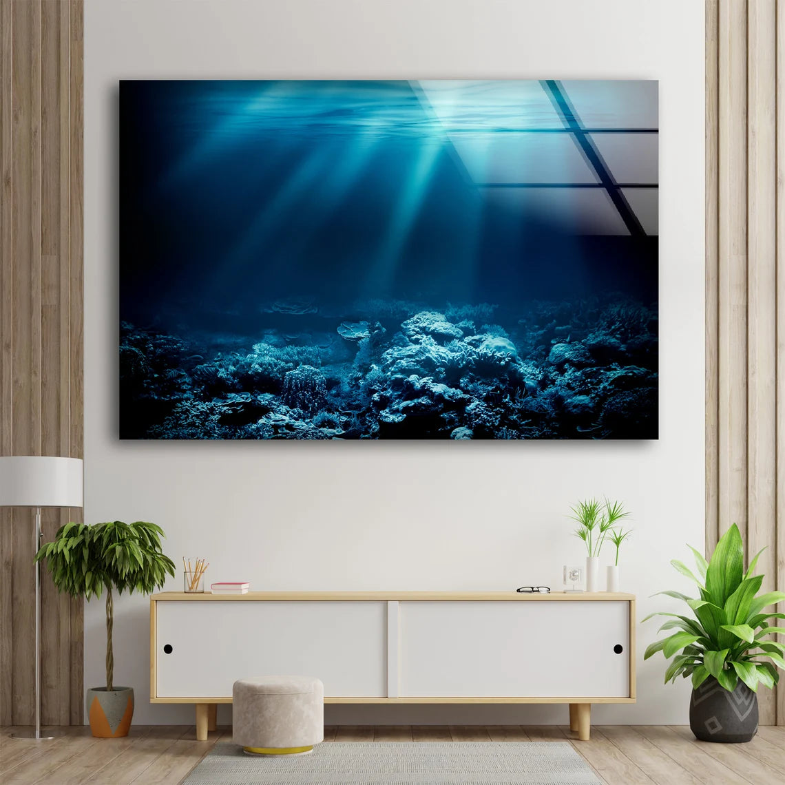 Sea Underwater View Photograph Acrylic Glass Print Tempered Glass Wall Art 100% Made in Australia Ready to Hang