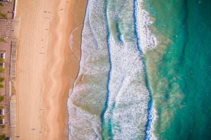 Aerial View of Sydney Beach Waves Photograph Home Decor Premium Quality Poster Print Choose Your Sizes