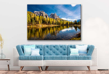 Bella Home Autumn View at Lake Antorno Italy Print Canvas Ready to hang