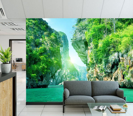 Wallpaper Murals Peel and Stick Removable Stunning Beach & Rocks High Quality