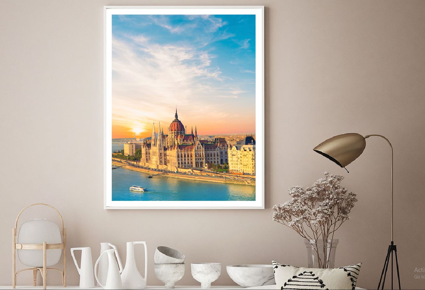 Danube River Budapest Sunset View Photograph Home Decor Premium Quality Poster Print Choose Your Sizes