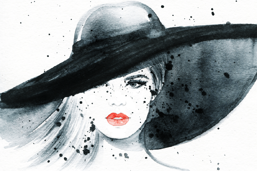 Makeup Woman with Hat Abstract Painting Print 100% Australian Made