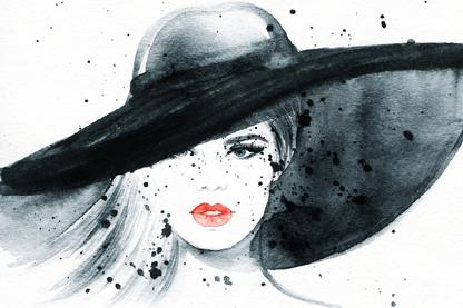 Makeup Woman with Hat Abstract Painting Print 100% Australian Made