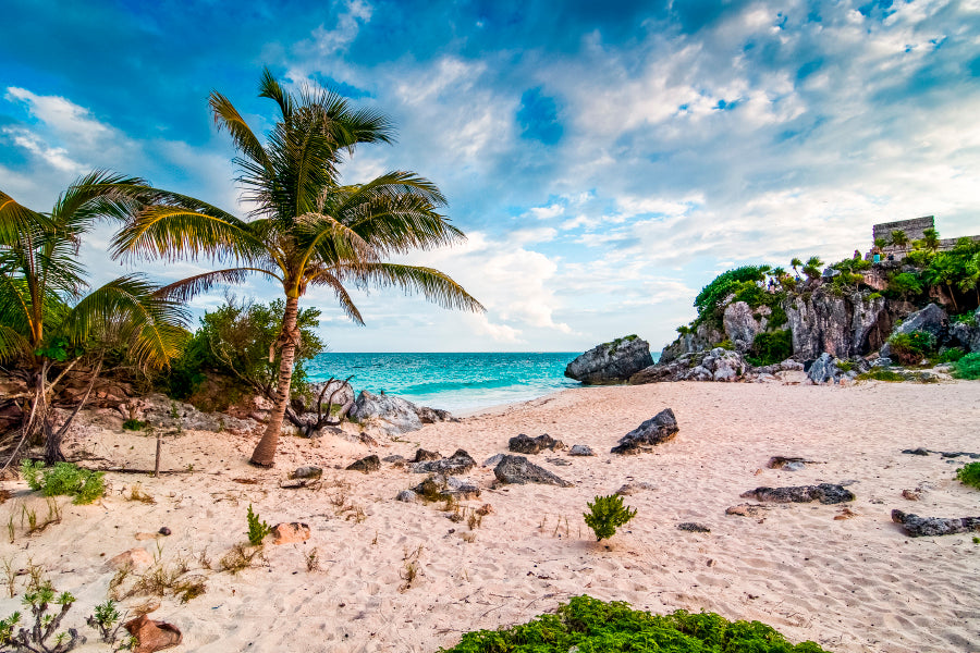 Bella Home The Caribbean Sea in Mexico Print Canvas Ready to hang