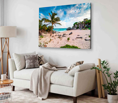 Bella Home The Caribbean Sea in Mexico Print Canvas Ready to hang