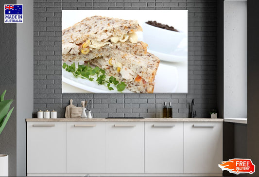 Brown Bread Sandwich Closeup Photograph Print 100% Australian Made
