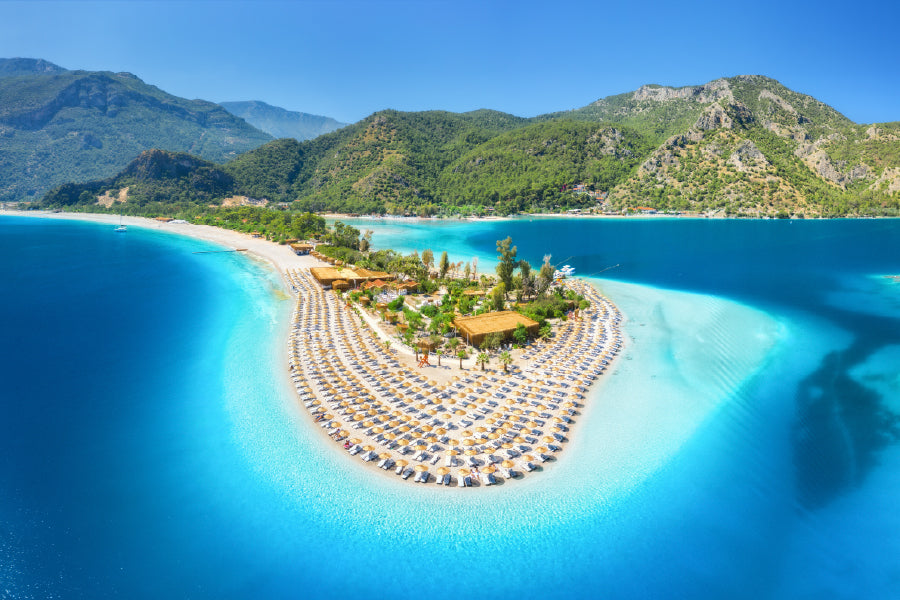 Aerial Lagoon Photograph in Oludeniz Turkey Home Decor Premium Quality Poster Print Choose Your Sizes