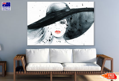 Makeup Woman with Hat Abstract Painting Print 100% Australian Made