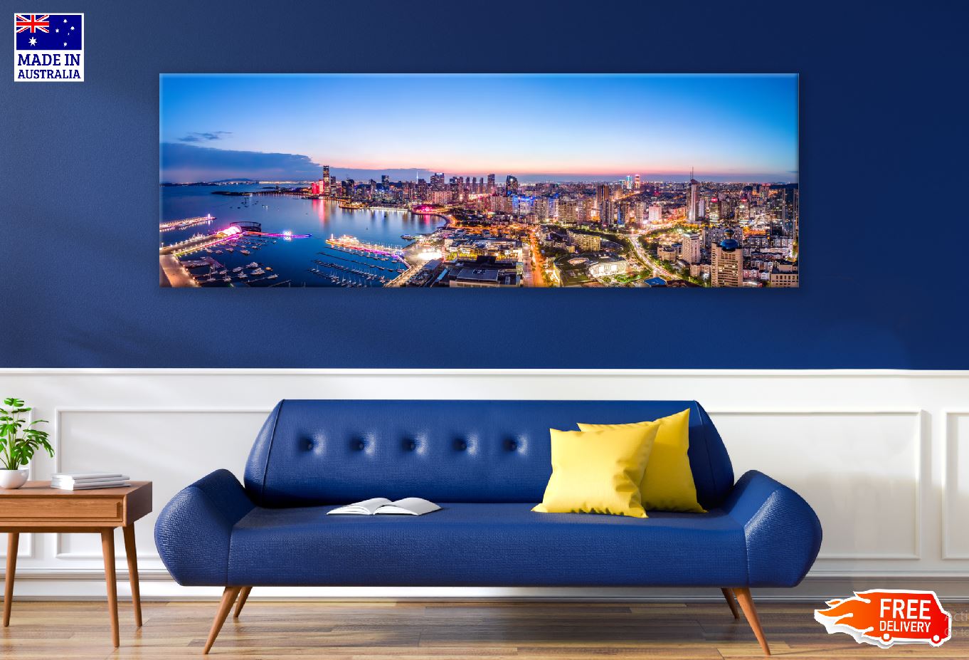 Panoramic Canvas Hanoi City Twilight Photograph High Quality 100% Australian Made Wall Canvas Print Ready to Hang