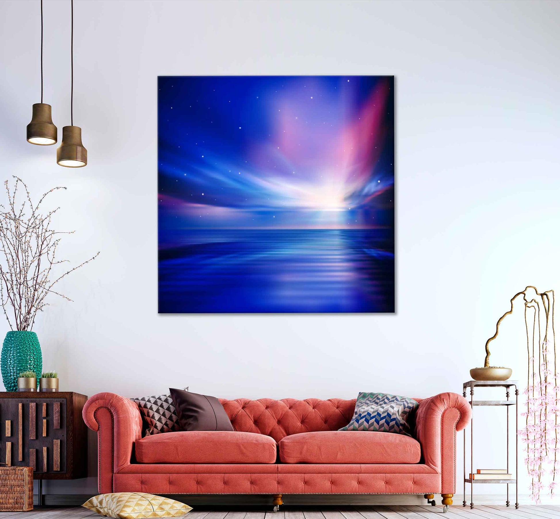 Square Canvas Abstract Star Sky Ocean Art High Quality Print 100% Australian Made