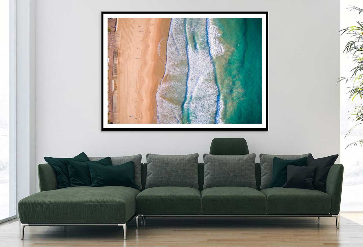 Aerial View of Sydney Beach Waves Photograph Home Decor Premium Quality Poster Print Choose Your Sizes