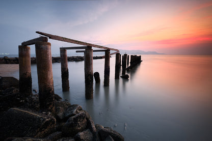 Wooden Jetty Robina Beach View Photograph Print 100% Australian Made