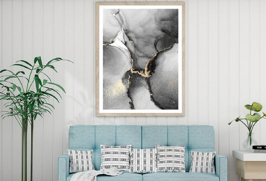 Black Grey & Gold Marble Abstract Design Home Decor Premium Quality Poster Print Choose Your Sizes