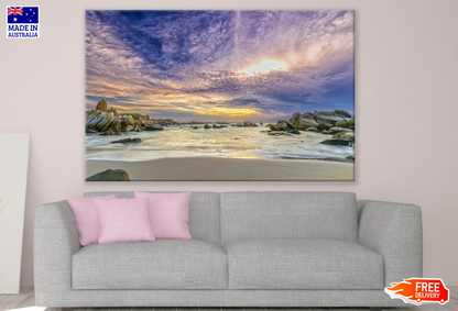 Stunning Beach View Sunset Photograph Print 100% Australian Made