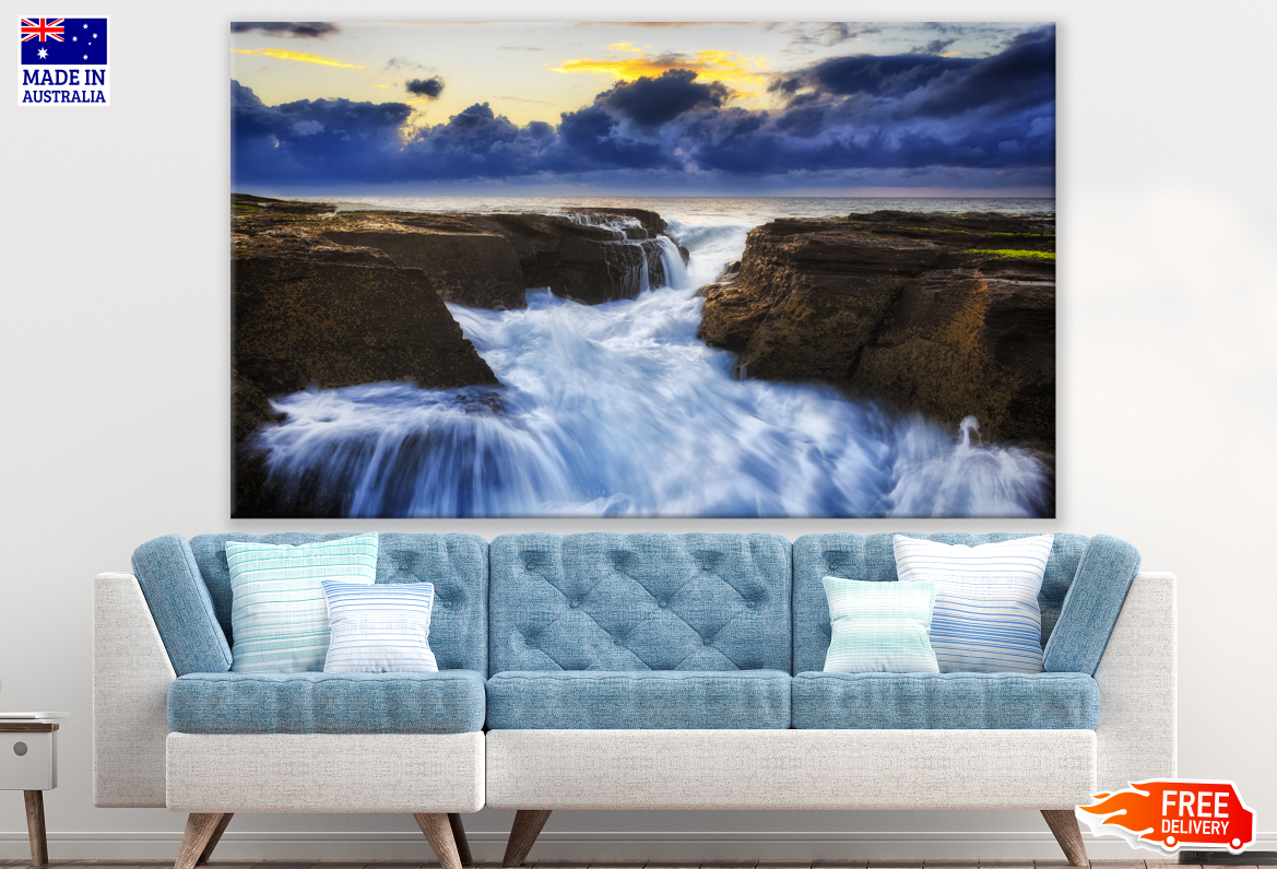 A Small Waterfall at Sunset Photograph Print 100% Australian Made