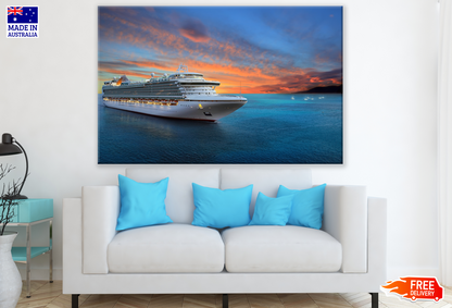 Cruise Ship Sailing on Beach Photography Print 100% Australian Made