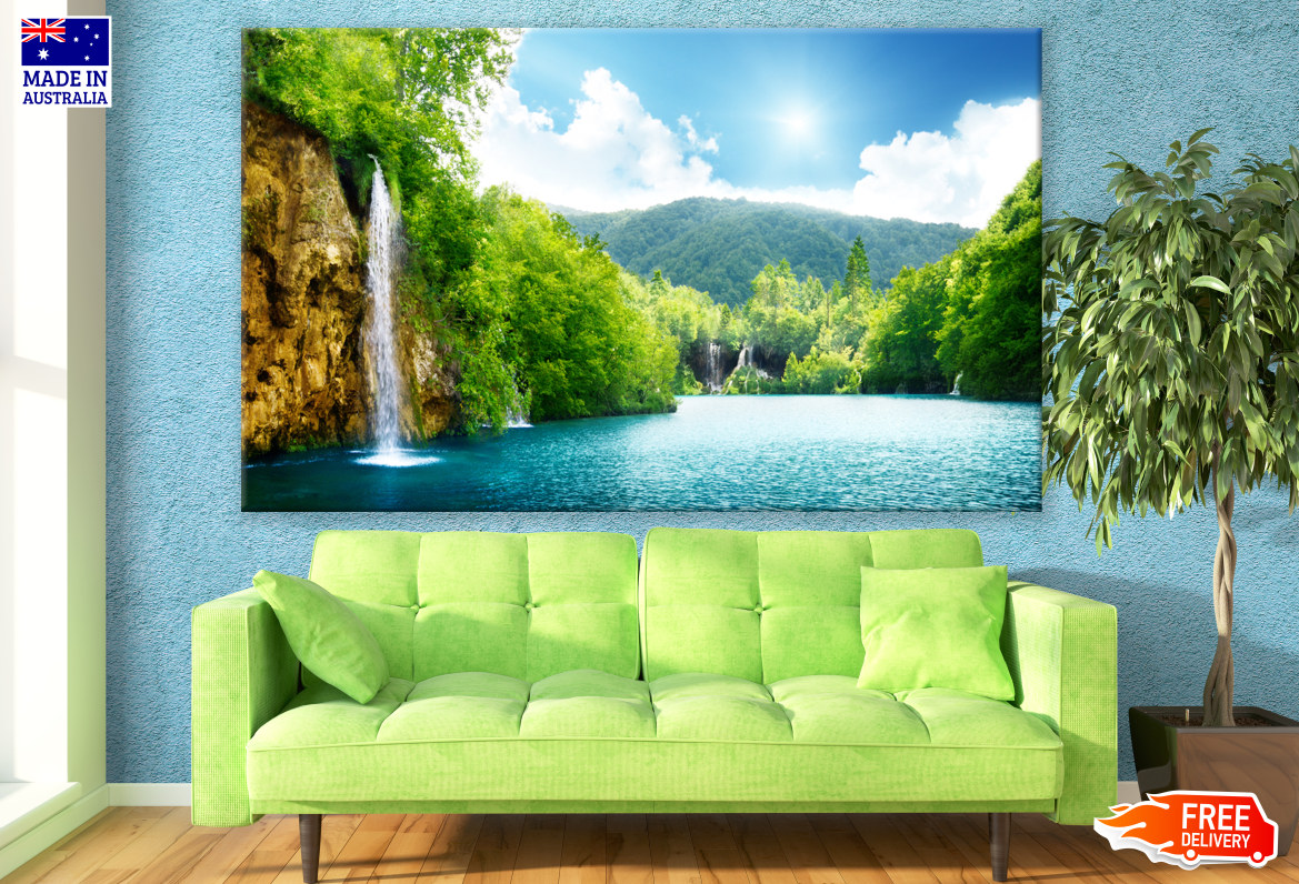 Beautiful Waterfalls Lake & Forest Photograph Print 100% Australian Made