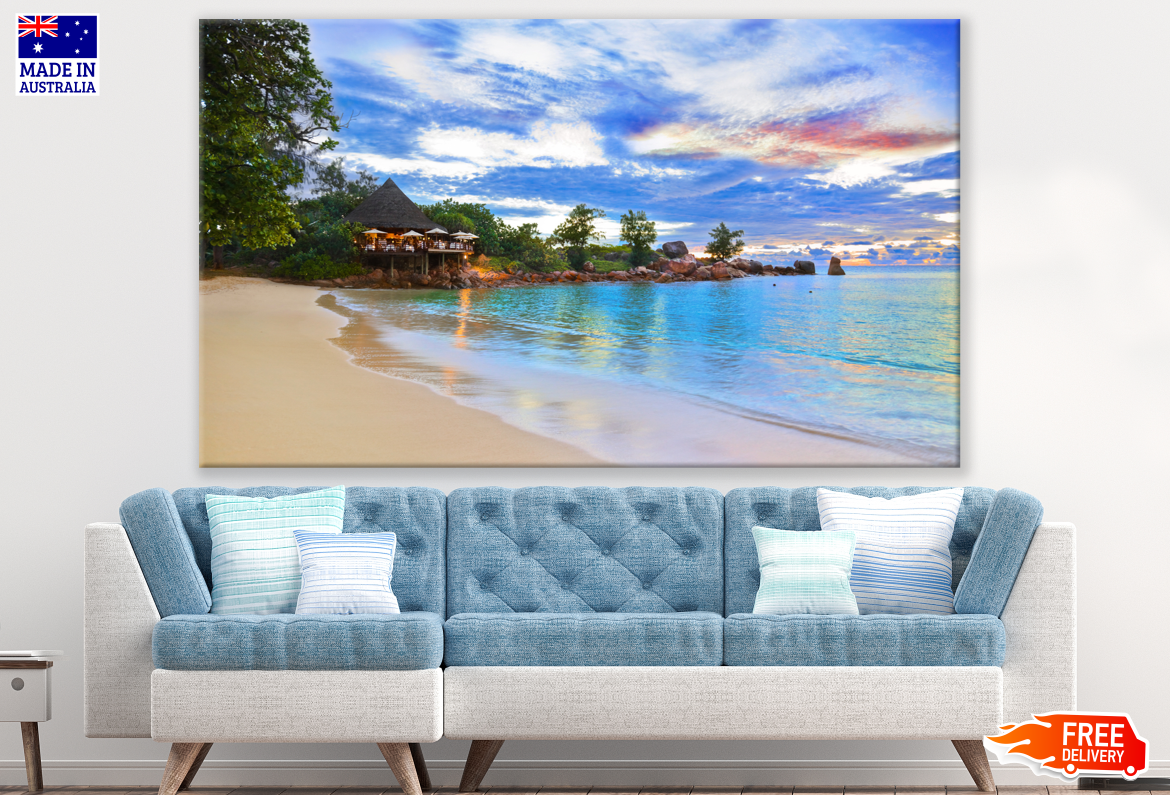 Beach hut & Stunning Beach View Photograph Print 100% Australian Made