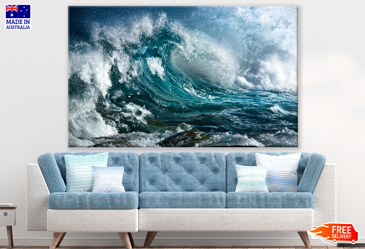 Stunning Beach Wave Crashing Photograph Print 100% Australian Made