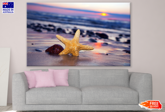 Starfish on Beach Beautiful Sunset Photograph Print 100% Australian Made