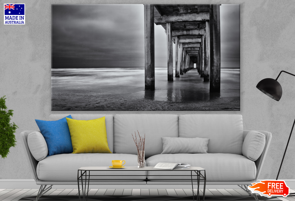 Wooden Pier B&W Photograph Print 100% Australian Made