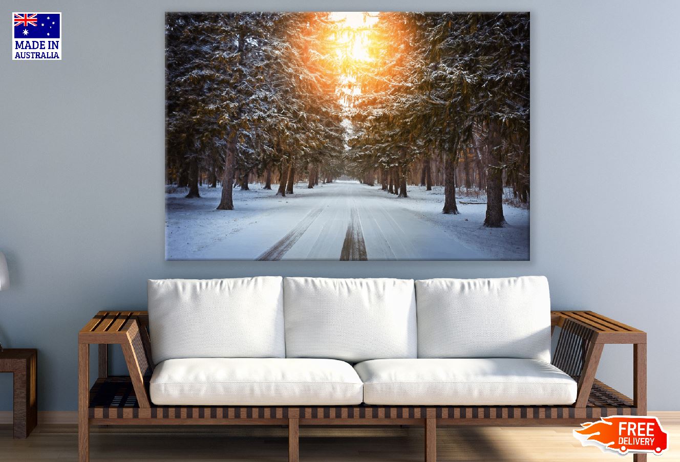 Winter Snow Sunrise Photograph Print 100% Australian Made