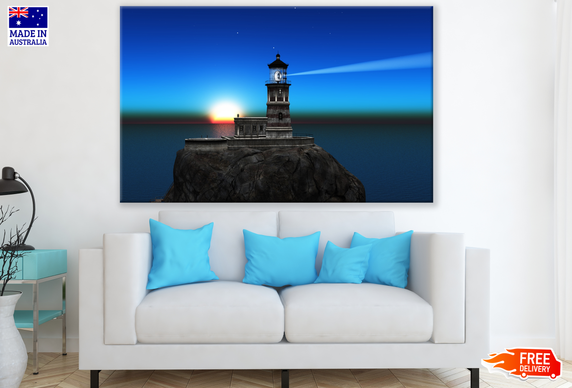 Light House & Beach On Sunset Photograph Print 100% Australian Made