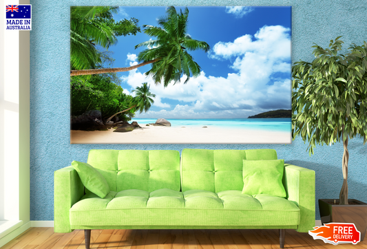 Stunning Beach View With Trees Photograph Print 100% Australian Made