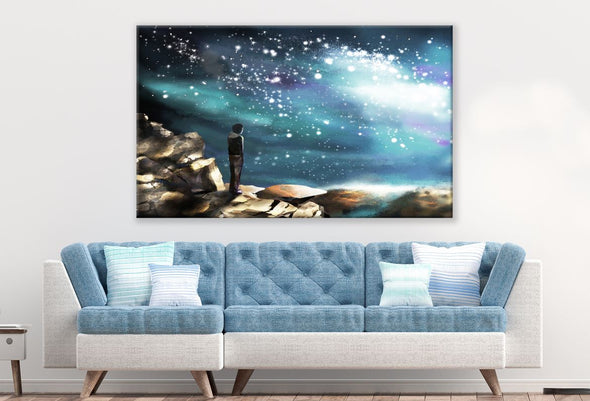 Man Looking at The Space Painting Print 100% Australian Made