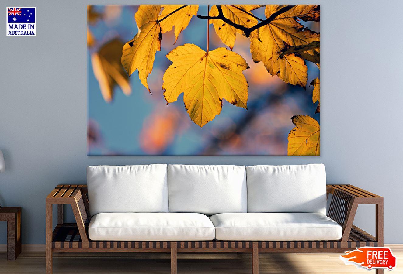 Yellow Leaves Closeup Photograph Print 100% Australian Made